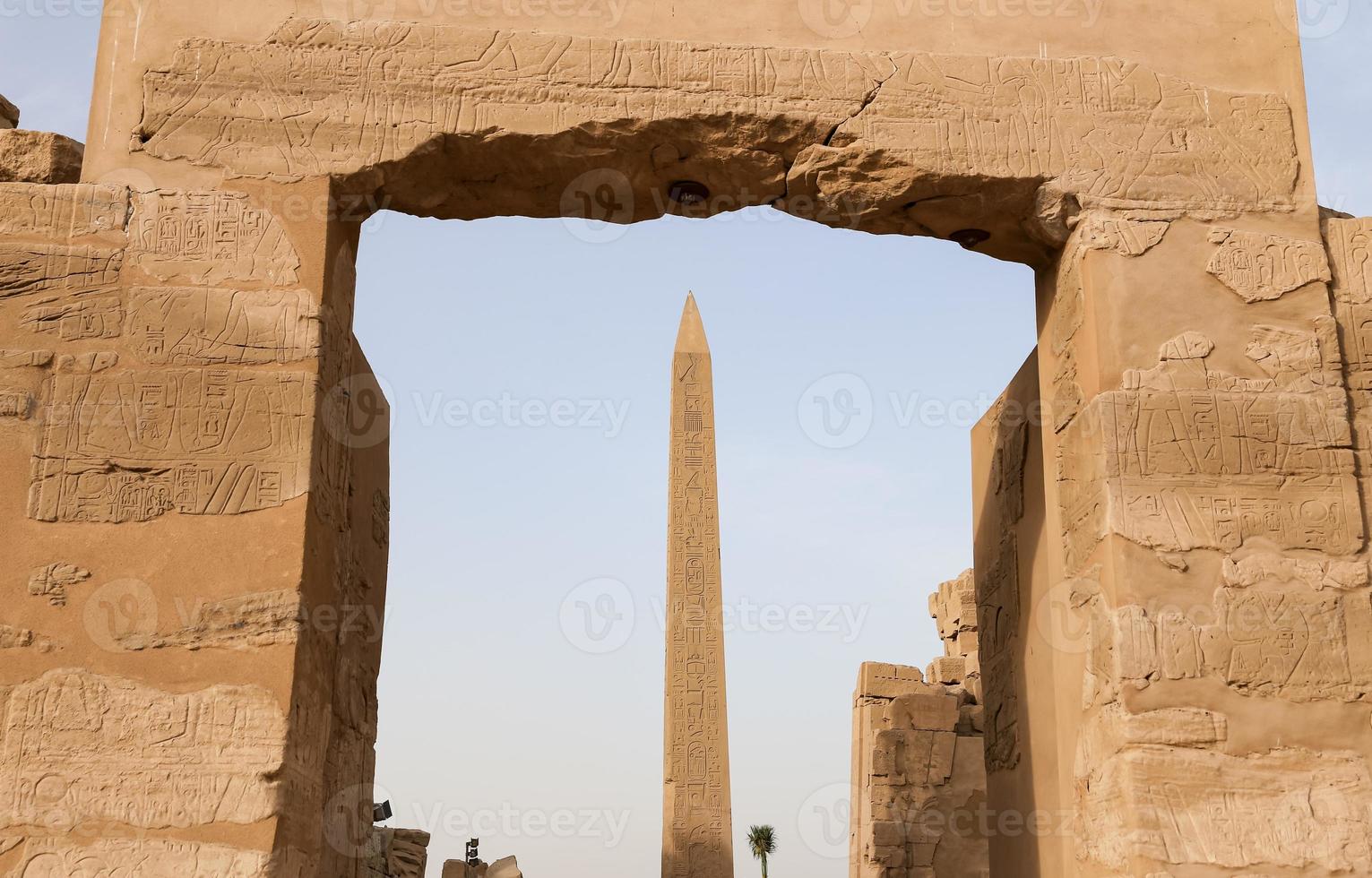 Hatshepsut's obelisk standing near the Sacred Lake at Karnak Temple.
