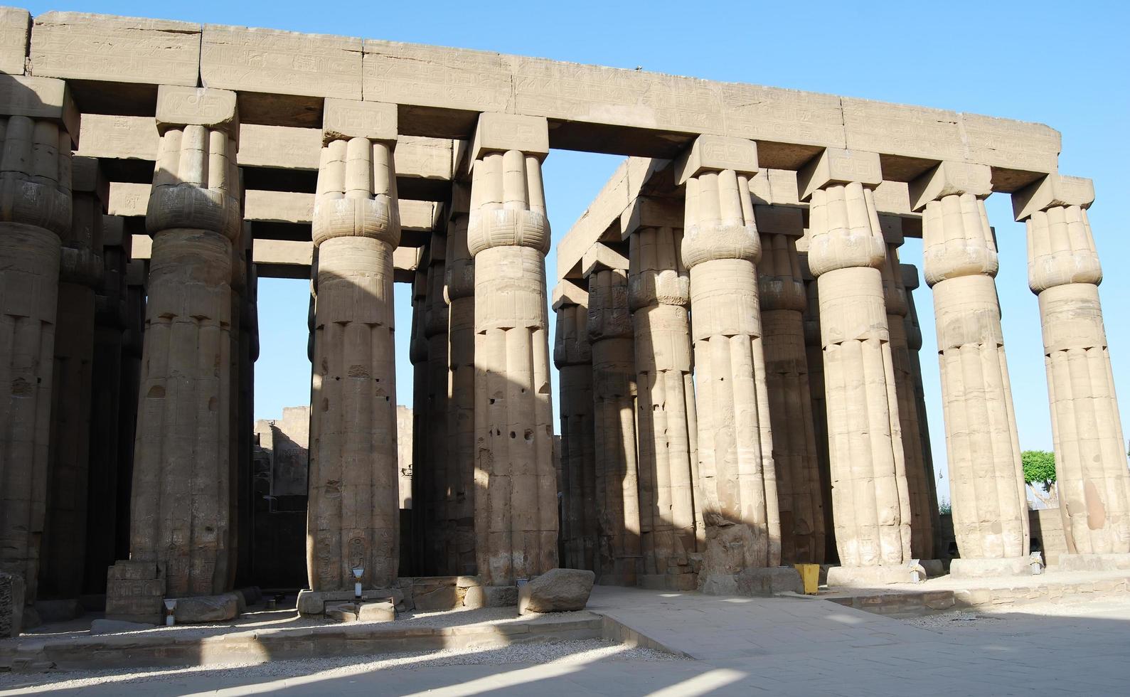 The forest of towering columns inside the Great Hypostyle Hall at Karnak Temple.