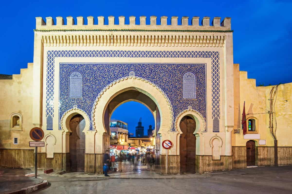 The famous blue gate, Bab Bou Jeloud, in Fes.
