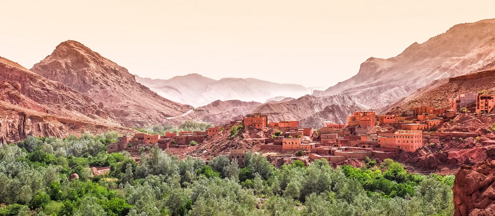 A traditional Berber village nestled in the Atlas Mountains.