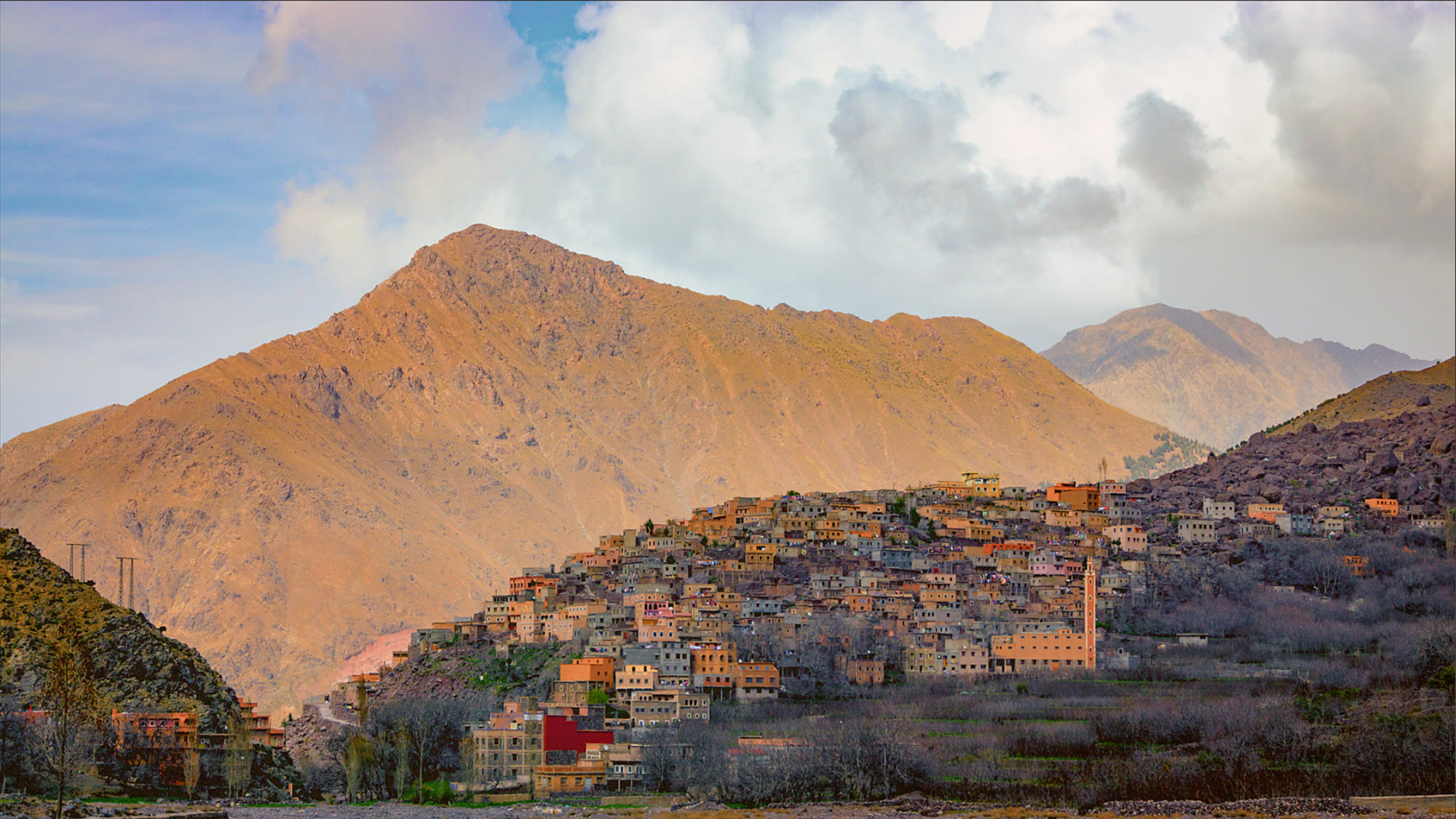 The picturesque Berber village of Imlil in the Atlas Mountains.