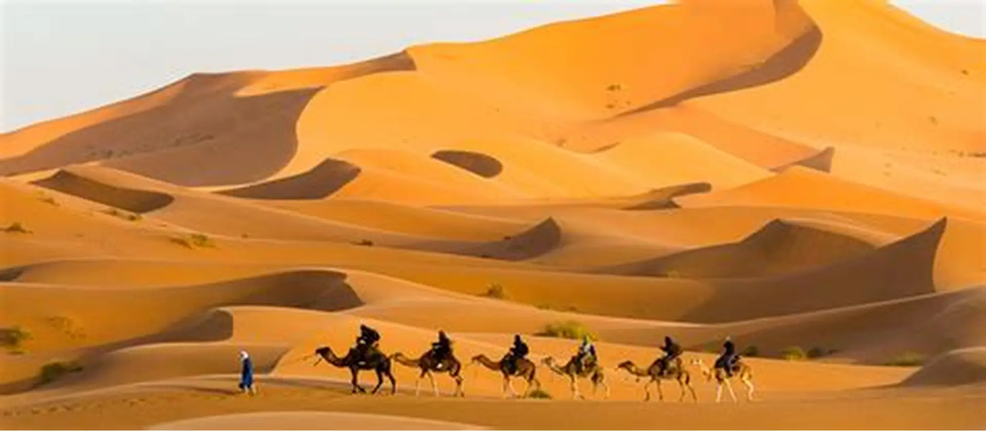 The famous, tall sand dunes of Erg Chebbi near Merzouga.