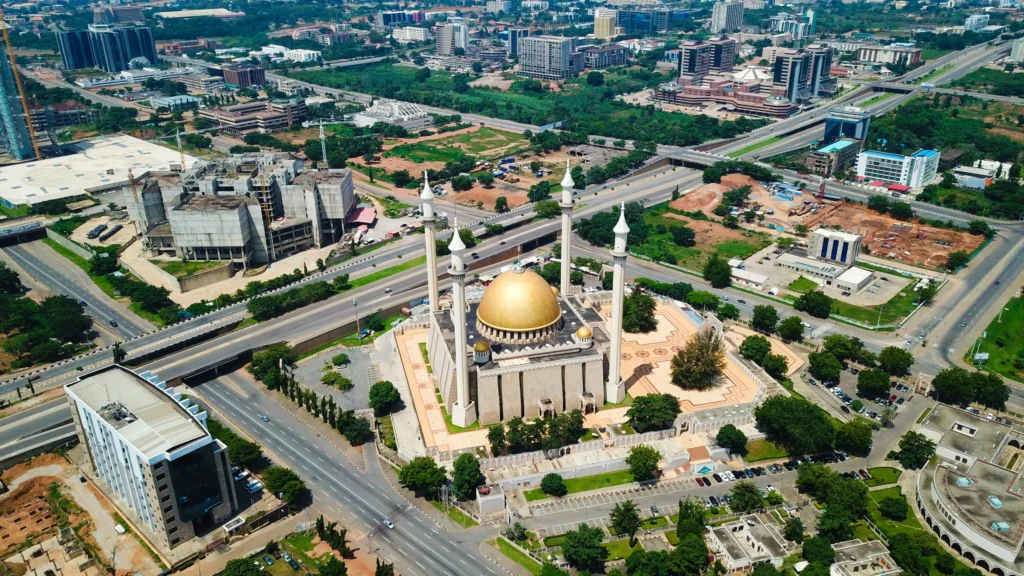 Abuja city view with wide roads and green spaces