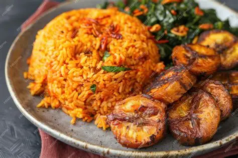 A photo of a plate of Jollof Rice