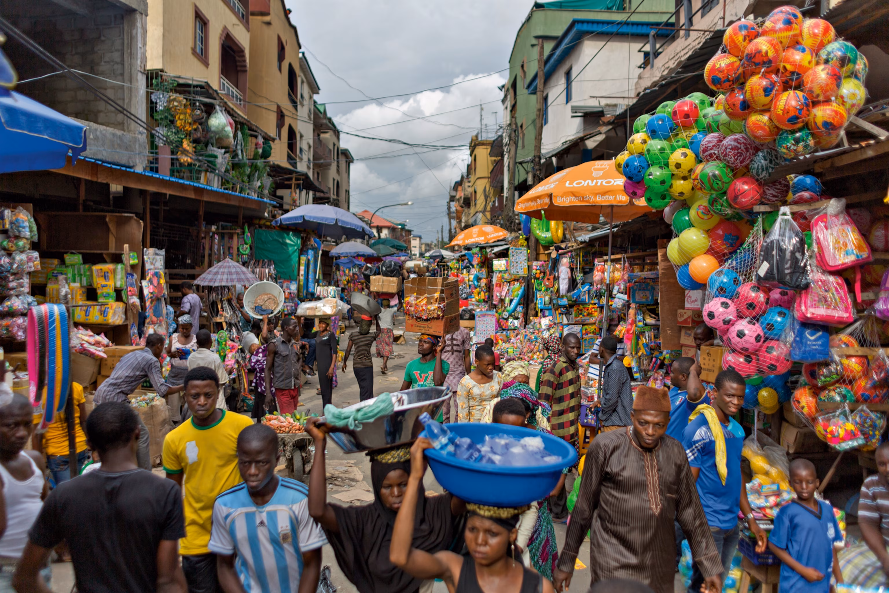 A busy market in Lagos