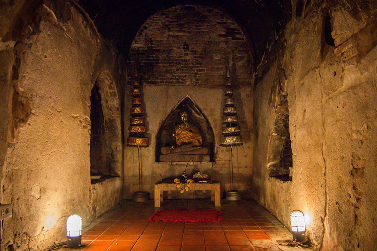 A photo of the ancient meditation tunnels at Wat Umong.